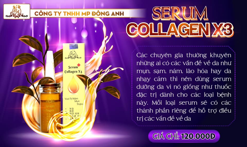 Serum căng bóng da Collagen X3 Mỹ Phẩm Đông Anh
