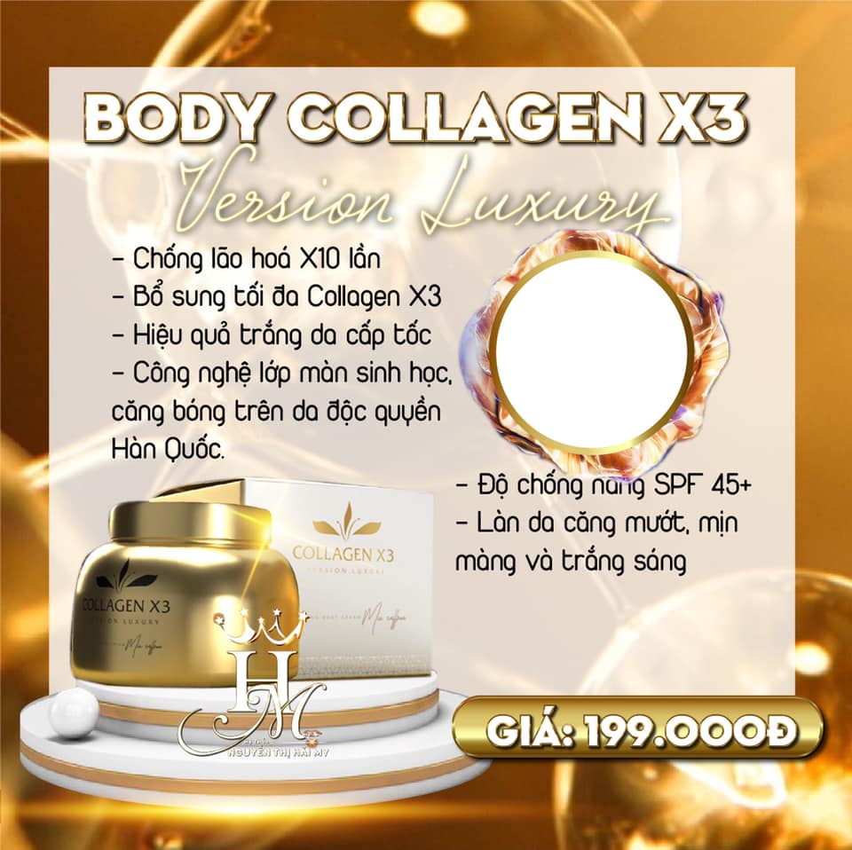 Kem body Collagen X3 Luxury kích trắng da Mỹ Phẩm Đông Anh