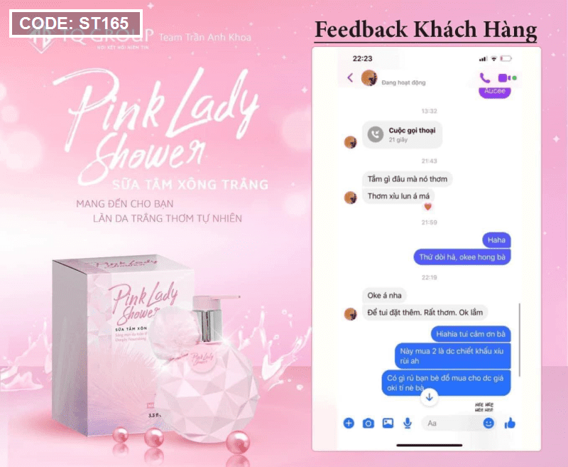 Sữa tắm xông trắng Pink Lady Shower
