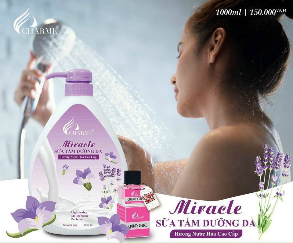 Sữa tắm nước hoa Charme Miracle 1000ml hương Lavender