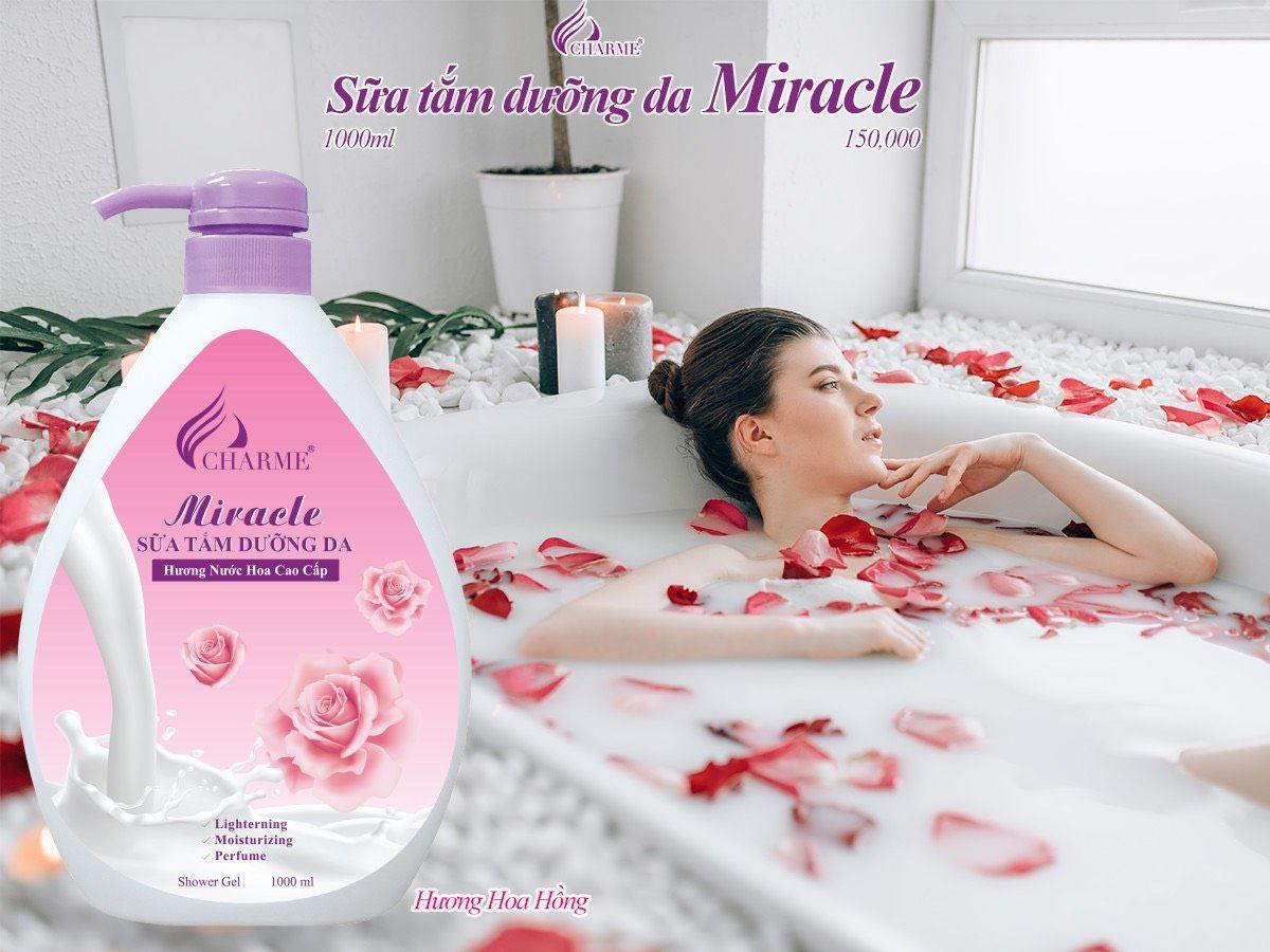 Sữa tắm nước hoa Charme Miracle 1000ml hương Hoa Hồng