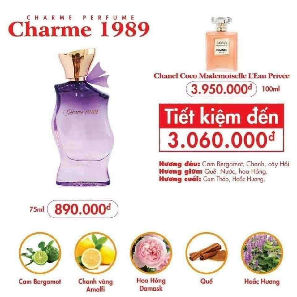 Hàng chính hãng- Nước hoa mùi nữ Charme 1989 for her
