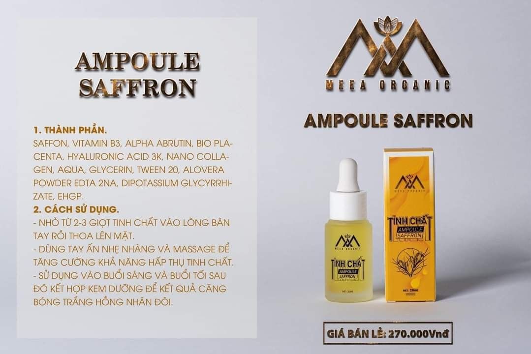 Tinh Chất Ampoule Saffron Meea Organic chính hãng