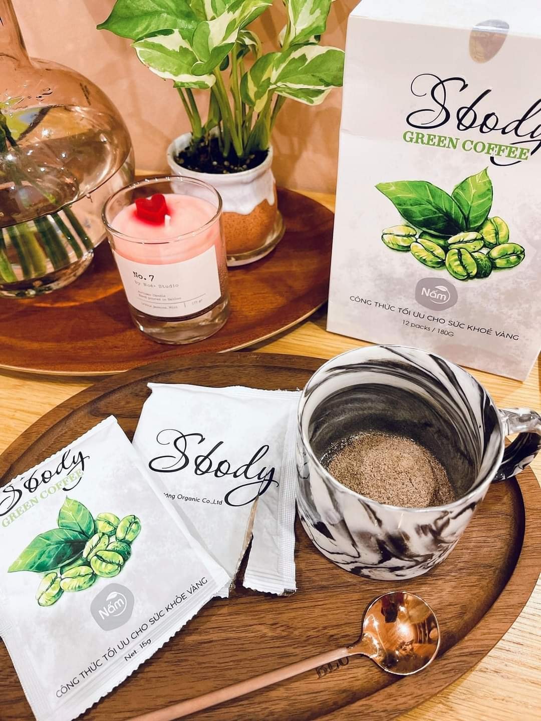 Nấm giảm cân SBody Green Coffee dạng bột chính hãng - 8938509922016