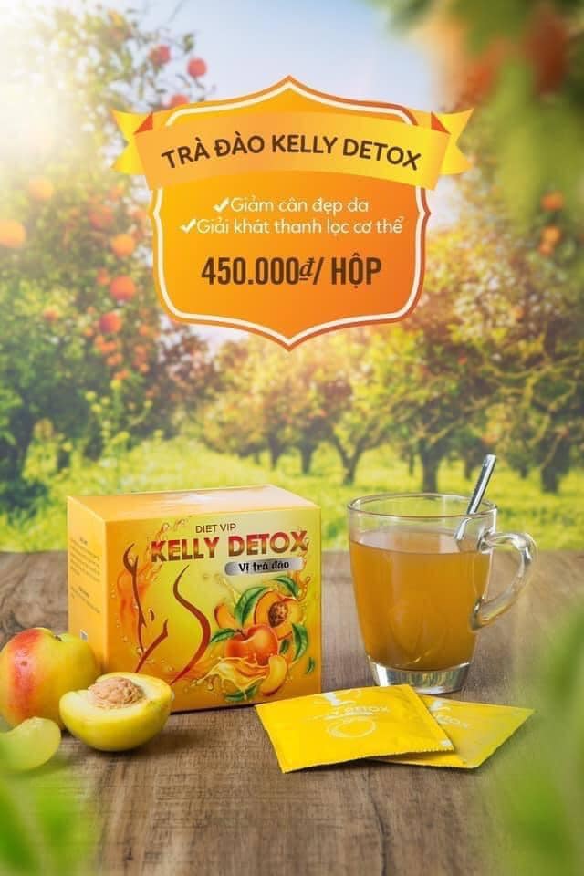 Trà đào giảm cân Kelly Detox Diet Vip chính hãng - 8938535952025