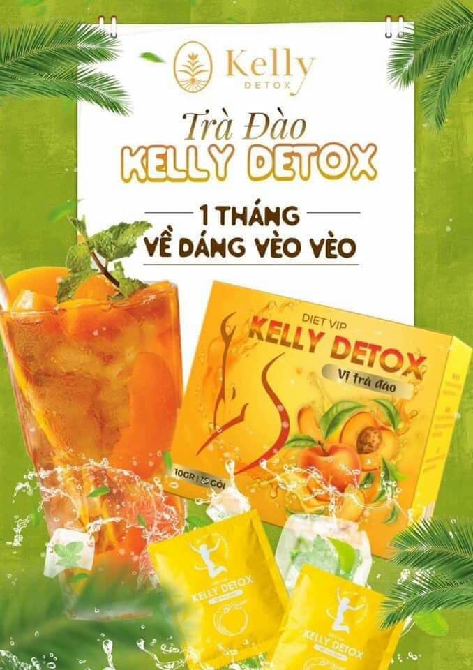 Trà đào giảm cân Kelly Detox Diet Vip chính hãng - 8938535952025