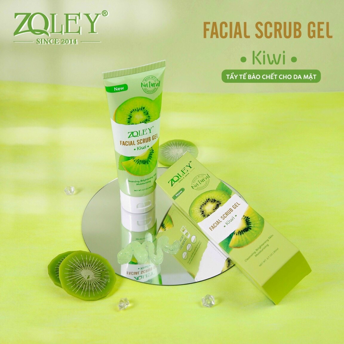 Tẩy tế bào chết kiwi Facial Scrub Gel Zoley chính hãng - 8936095371607