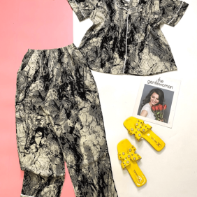 Đồ bộ nữ pijama vải Mango tay ngắn quần dài size đại - DB5818