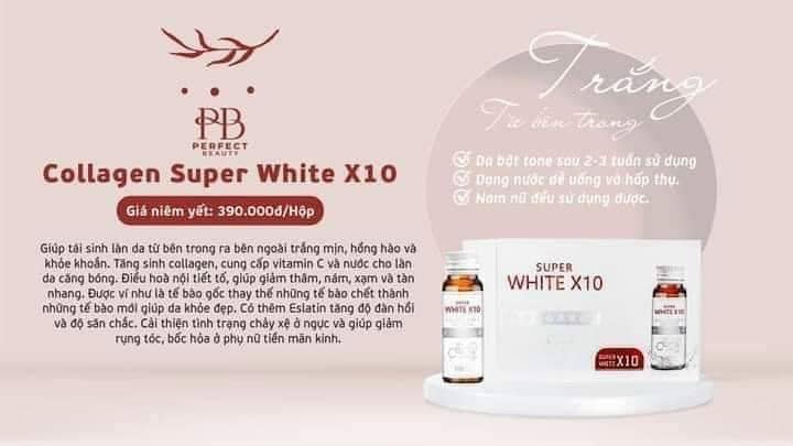 Nước uống Collagen yến giúp trắng da Super White X10 chính hãng - 6972993784455
