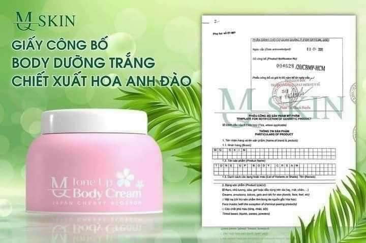 Kem Body Hoa Anh Đào Tone Up Body Cream MQ Skin Chính Hãng - 8936117150470