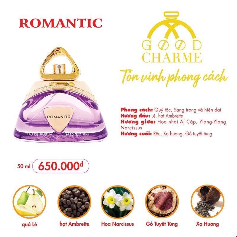 Nước Hoa Nữ Good Charme Romantic 50ml chính hãng - 8936194691620