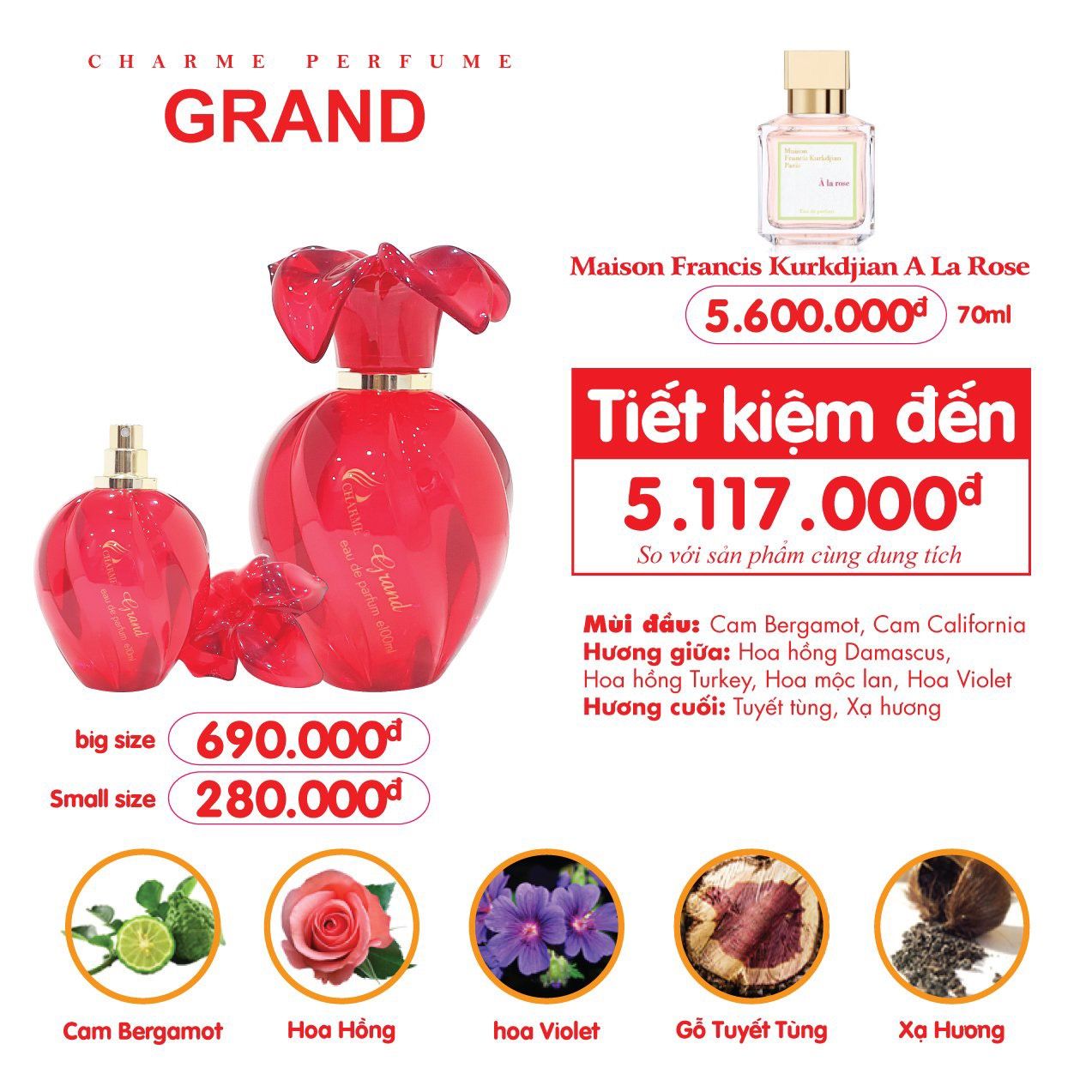 Nước hoa nữ Charme Grand mini 10ml chính hãng - 8936194692108