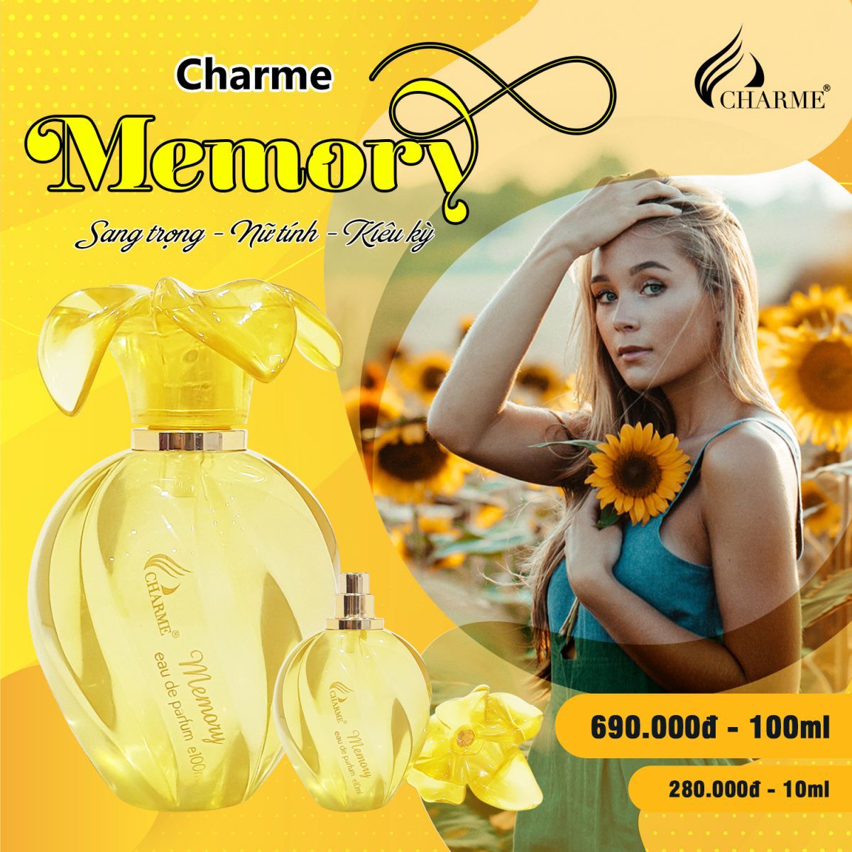 Nước hoa nữ Charme Menory mini 10ml chính hãng - 8936194692115