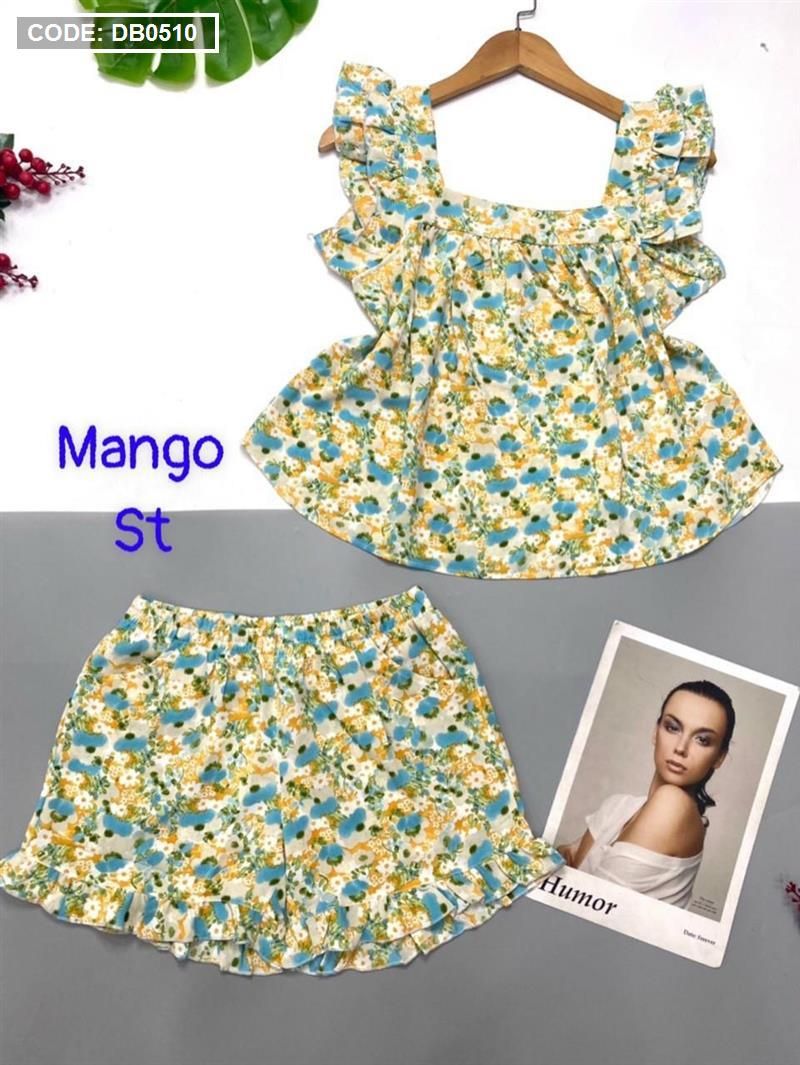 Set bộ nữ quần đùi vải mango - DB0510