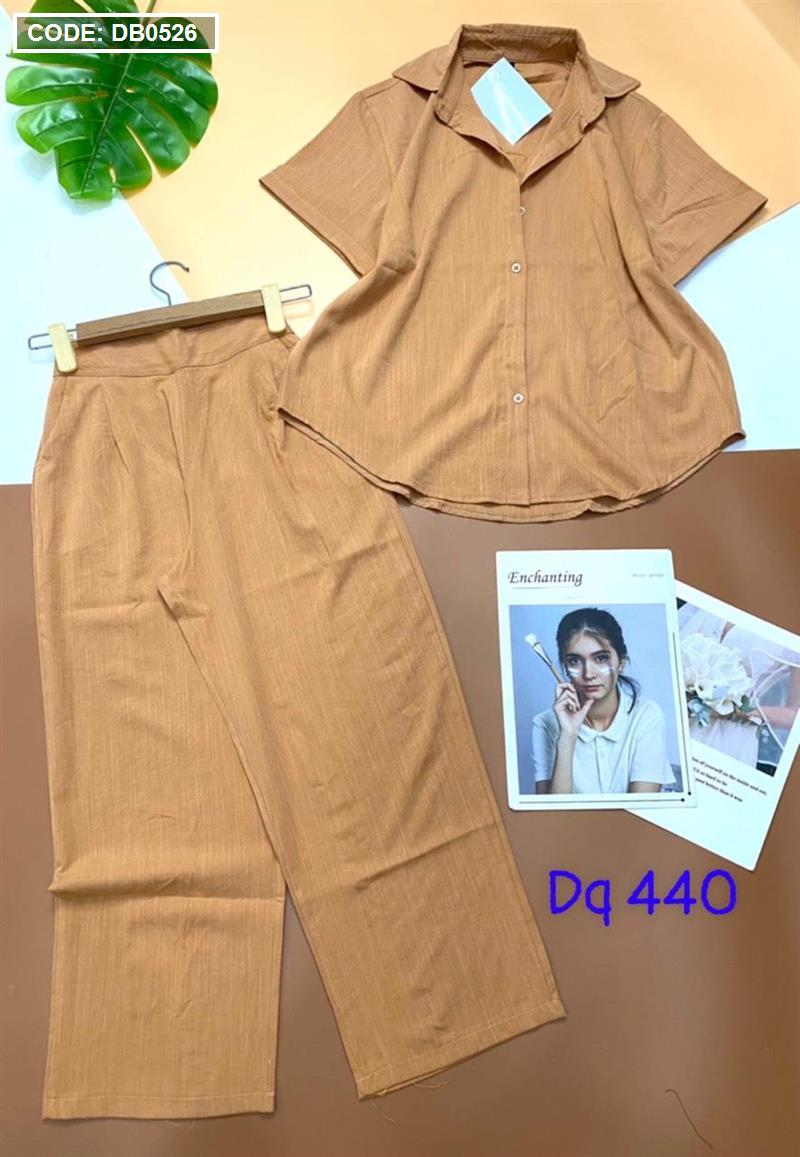 Set bộ nữ áo sơ mi quần dài - DB0526