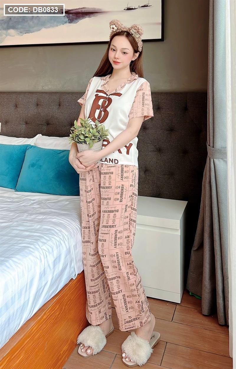 Đồ bộ nữ pijama tay ngắn in hình đáng yêu - DB0833