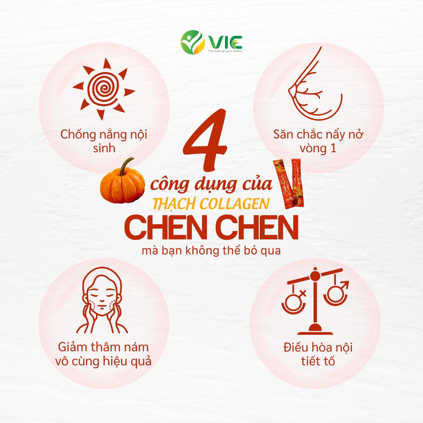 Thạch bí đỏ Chen Chen dạng hộp 14 gói Vic Organic Chính Hãng - CHENCHEN01