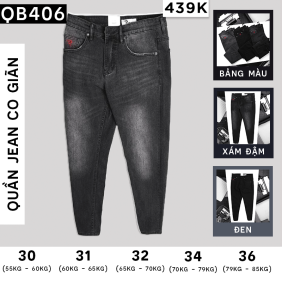 Quần Jeans Nam Dài Slim Fit Cao Cấp Phối Logo Túi Nhỏ (Có Size 36) - QB406