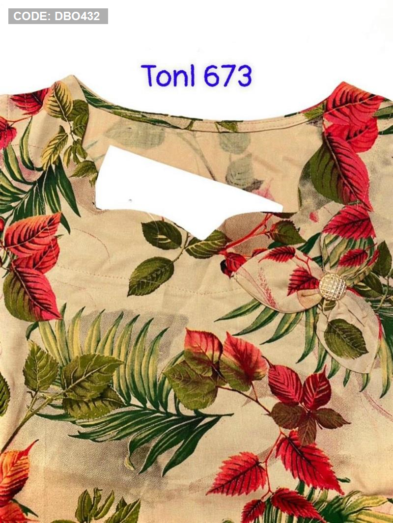 Đồ bộ tonl nữ quần đùi in hoa - DBO432