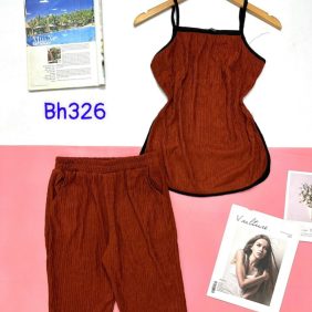 Đồ bộ nữ mặc nhà quần lửng áo 2 dây xốp nhật - DBO1242