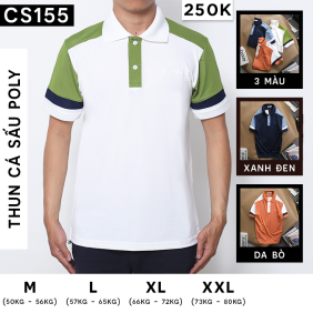 Áo Thun Nam Cá Sấu Có Cổ Phối Màu Thêu Logo - CS155