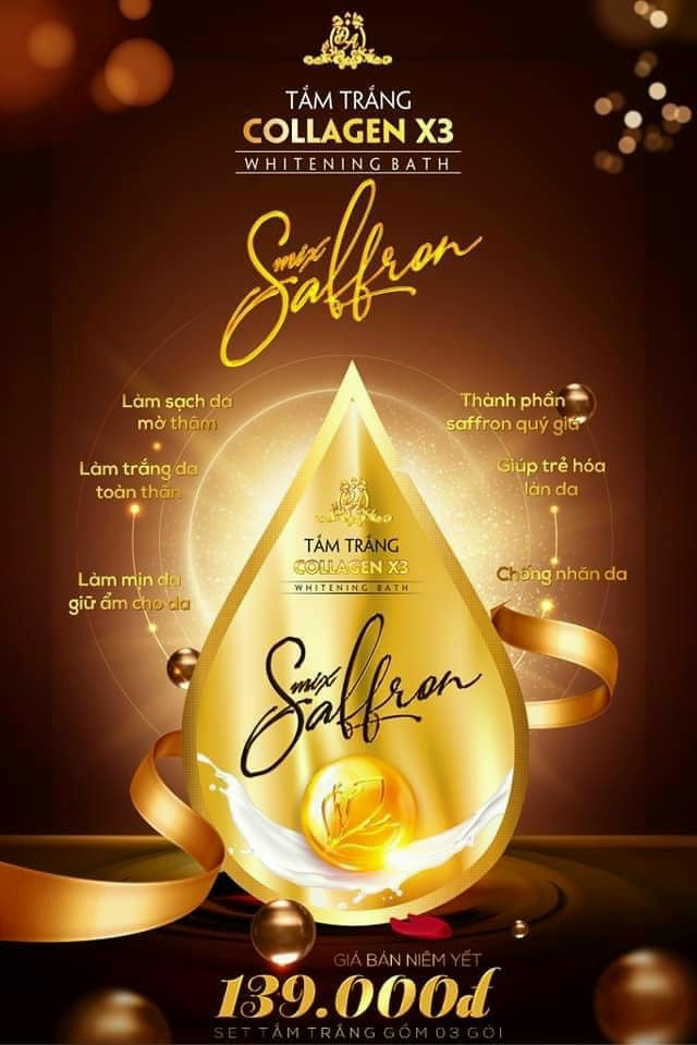 Tắm trắng Collagen X3 Luxury Mix Saffron chính hãng Mỹ Phẩm Đông Anh - Nhập Sỉ Online