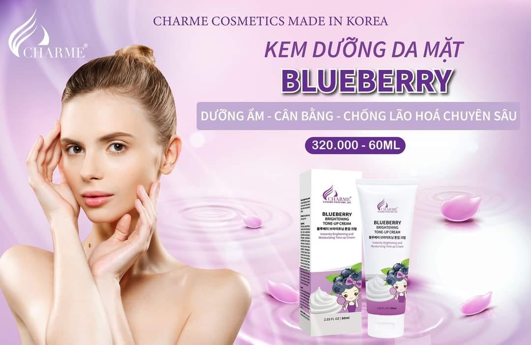 Khởi sắc làn da với Kem dưỡng da mặt Blueberry Brighttening Tone Up Cream Charme