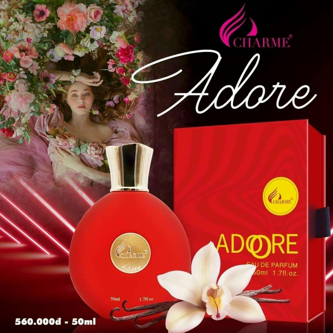 Nếu bạn là fan cuồng của hoa Nhài thì không thể bỏ lỡ mùi hương của Charme Adore