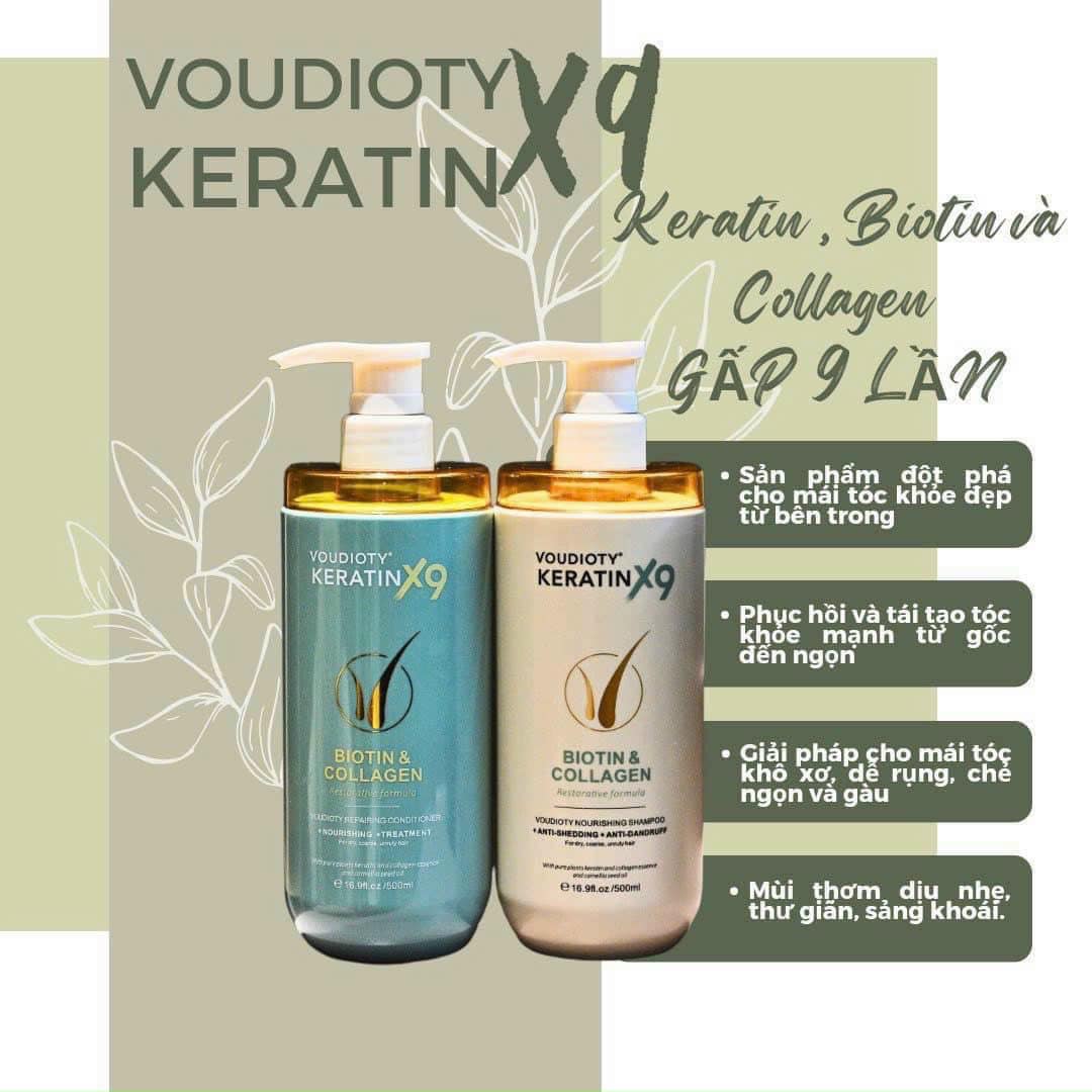 Lựa chọn số 1 cho mái tóc suôn mượt chắc khoẻ từ sâu bên trong Voudioty Keratin X9 Biotin và Collagen