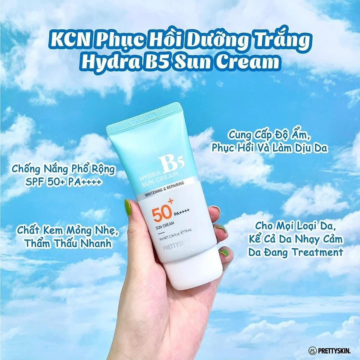 Kem chống nắng Prettyskin Hydra Sun Cream B5 SPF50+ PA++++
