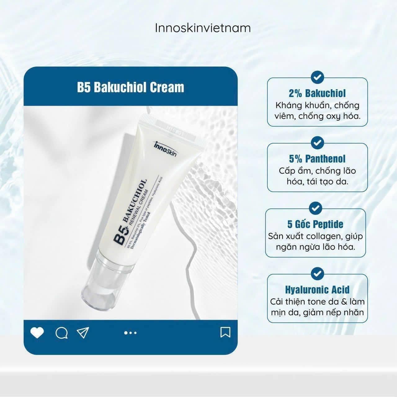 Kem dưỡng B5 Bakuchiol Innoskin Renewal Cream
