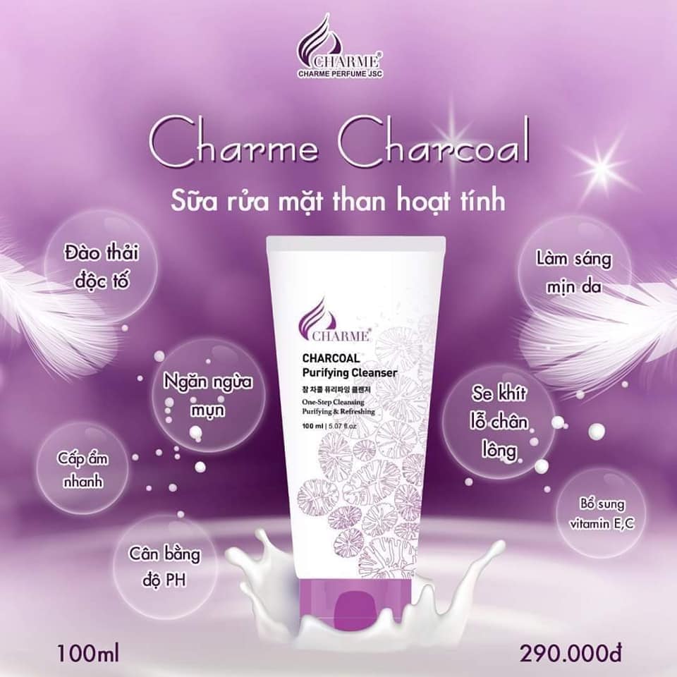 Trải nghiệm Sữa Rửa Mặt Than Hoạt Tính Charme Charcoal Purifying Cleanser này Chắc chắn bạn sẽ xuýt xoa ngay từ những lần dùng đầu tiên