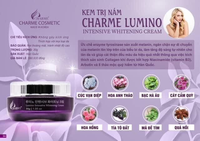 Kem Nám Hàn Quốc Charme Lumino chăm da toàn diện dưỡng sáng ngừa thâm nám