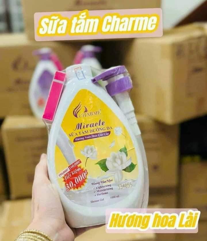 Sữa Tắm Nước Hoa Charme Miracle 1000ml Hương Hoa Nhài