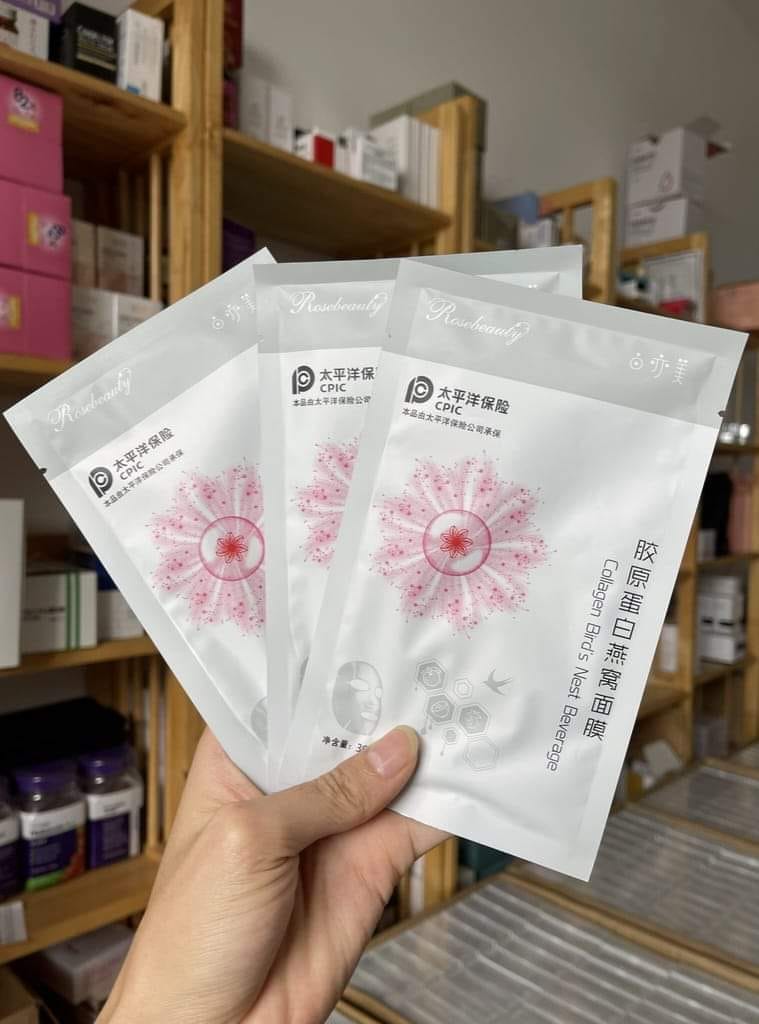 Hộp 10 miếng Nạ Yến Collagen Rose Beauty