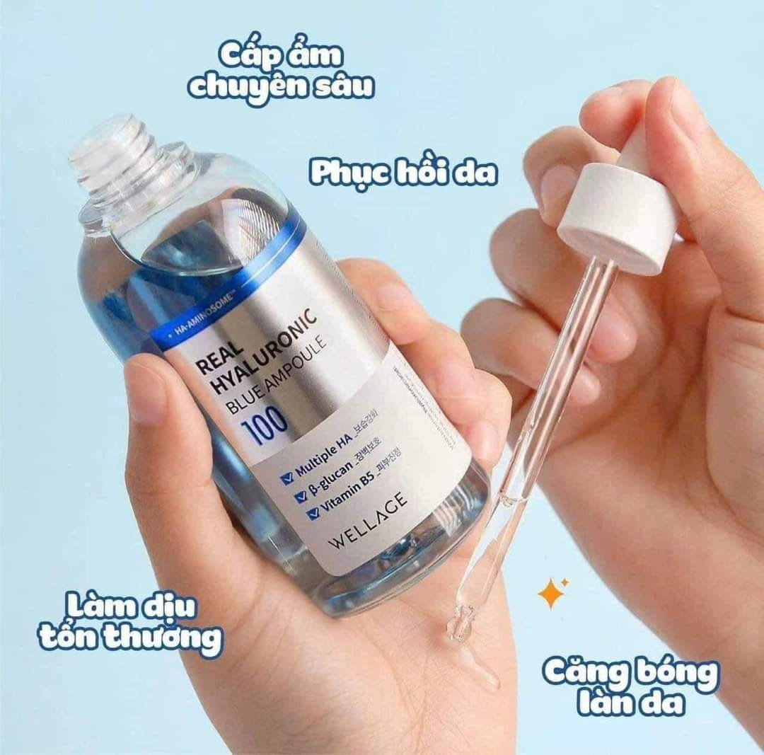 Serum Hàn Quốc Wellage Real Hyaluronic Blue Ampoule 75ml Cấp Ẩm Phục Hồi Da